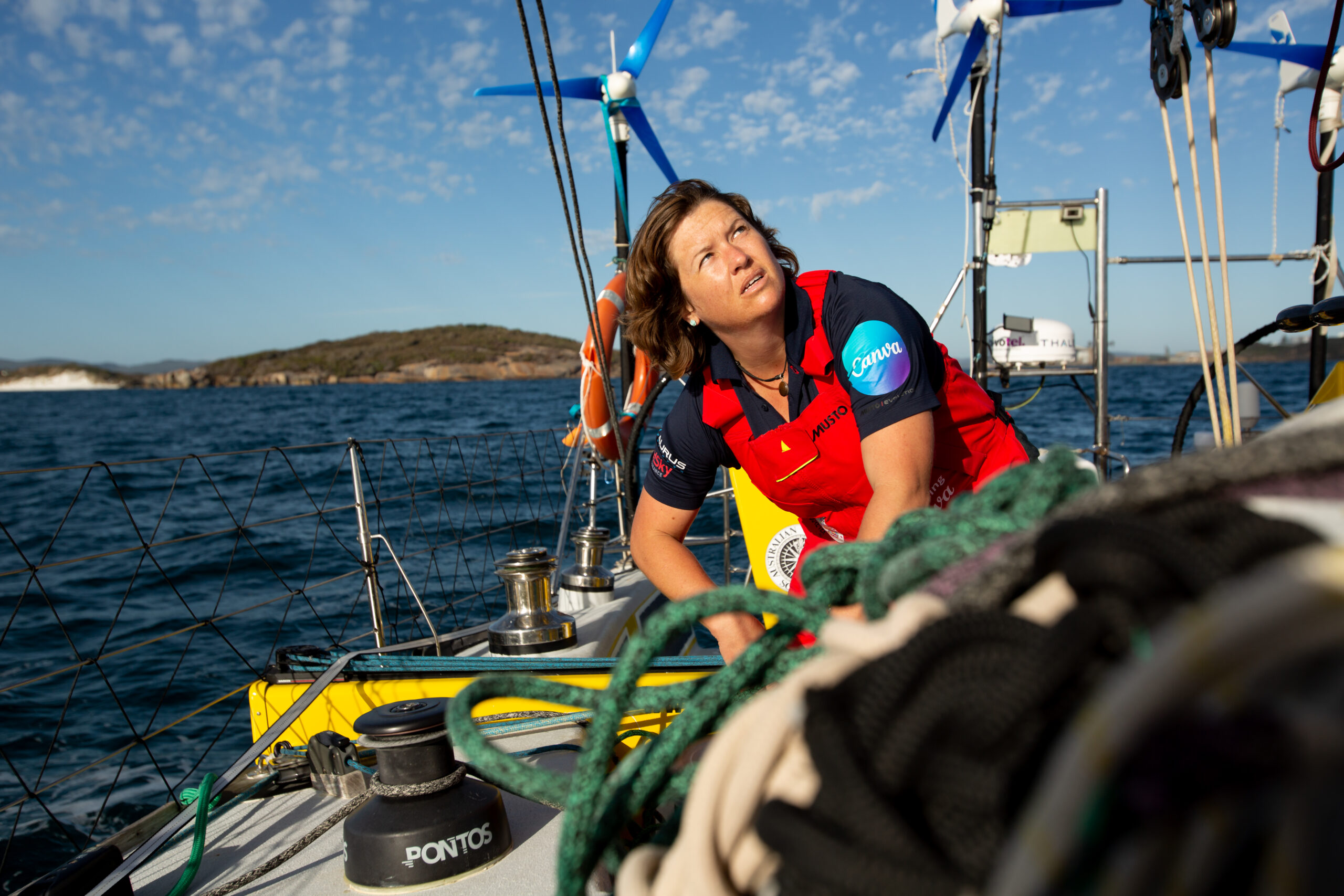 Lisa Blair prior to her 2022 record attempt, sailing solo non stop and unassisted around Antarctica